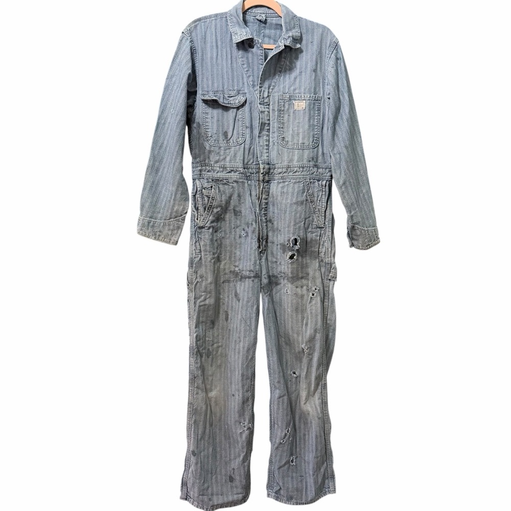 Vintage Big Mac herringbone twill‎ workwear coveralls. Size 38R.